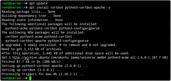 نصب Certbot و افزونه Apache